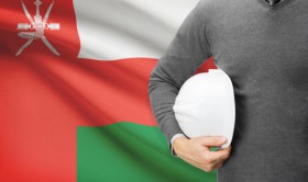 Oman Flag with Architect hat Oman Flag with Architect hat