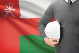 Oman Flag with Architect hat